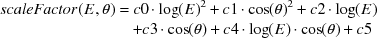 Equation for energy dispersion scaling factor