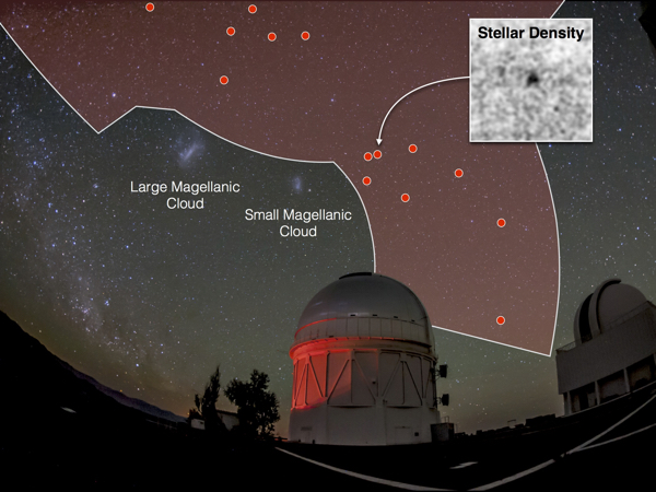 DES has mapped out one eighth of the sky revealing 17 new dwarf galaxies.  Credit: Dark Energy Survey Collaboration