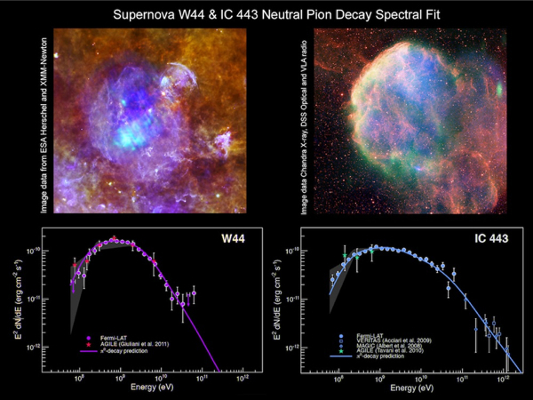 Interacting SNRs IC 443 and W44.