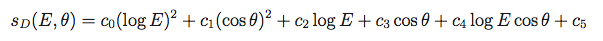 Equation for energy dispersion scaling factor