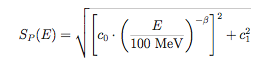 Energy dependent scaling factor